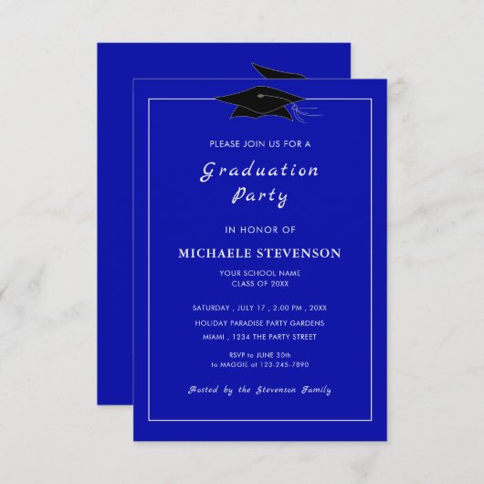 デザイン独自のパーソナライズされた卒業招待状 招待状 (正面/裏面)