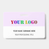 デザイン独自のビジネスロゴ名バッジテンプレート バッジ (裏面)