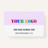 デザイン独自のビジネスロゴ名バッジテンプレート バッジ (裏面)