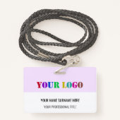 デザイン独自のビジネスロゴ名バッジテンプレート バッジ (裏面ランヤード)