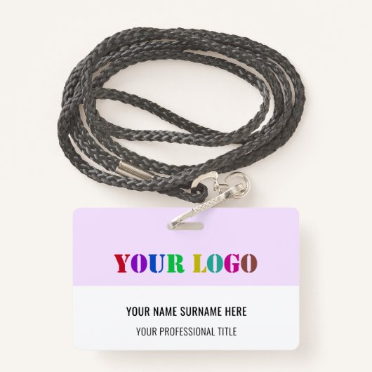 デザイン独自のビジネスロゴ名バッジテンプレート バッジ (裏面ランヤード)