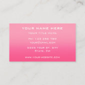 デザイン独自のピンクビジネスカードテンプレート 名刺 (裏面)