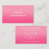 デザイン独自のピンクビジネスカードテンプレート 名刺 (正面/裏面)