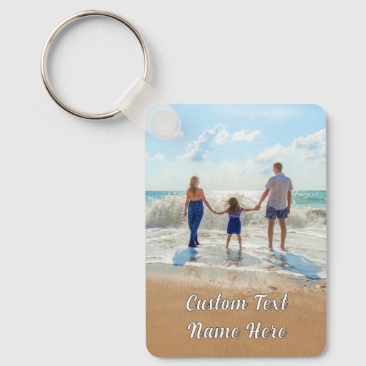 デザイン独自のファミリーフォトキーチェーンカスタム文字 キーホルダー (正面)