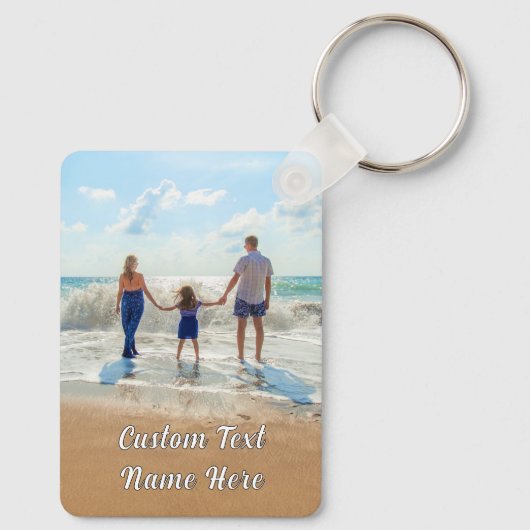 デザイン独自のファミリーフォトキーチェーンカスタム文字 キーホルダー (裏面)