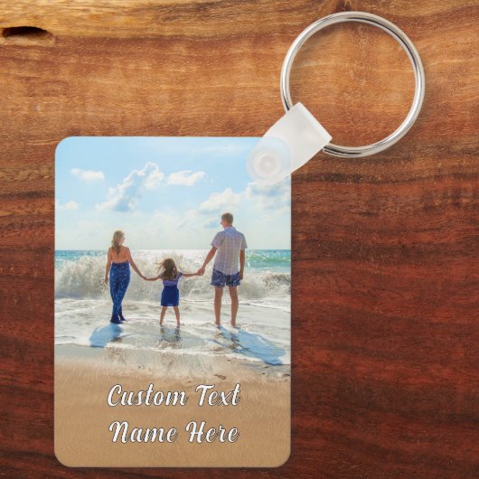 デザイン独自のファミリーフォトキーチェーンカスタム文字 キーホルダー (裏面)