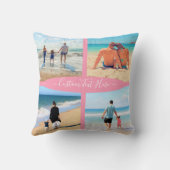 デザイン独自のフォトコラージピローカスタム文字 クッション (裏面)