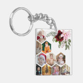 デザイン独自のフローラ10フォトコラージュ キーホルダー (正面左)