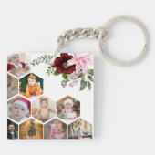 デザイン独自のフローラ10フォトコラージュ キーホルダー (裏面)