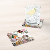 デザイン独自のフローラ10フォトコラージュ スクエアペーパーコースター (インサイチュ)