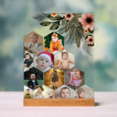 デザイン独自のフローラ12フォトコラージュ アクリルサイン (ニュートラル)