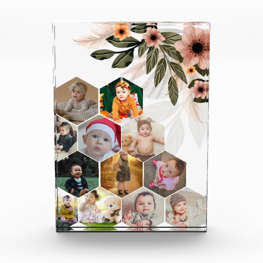 デザイン独自のフローラ12フォトコラージュ フォトブロック (正面)