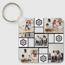 デザイン独自のフローラ5フォトコラージュ キーホルダー