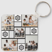 デザイン独自のフローラ5フォトコラージュ キーホルダー (裏面)