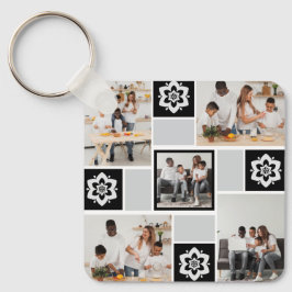 デザイン独自のフローラ5フォトコラージュ キーホルダー