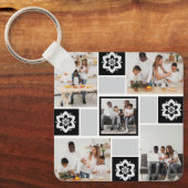 デザイン独自のフローラ5フォトコラージュ キーホルダー (正面)