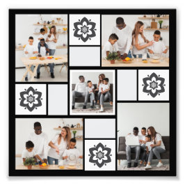 デザイン独自のフローラ5フォトコラージュ フォトプリント           