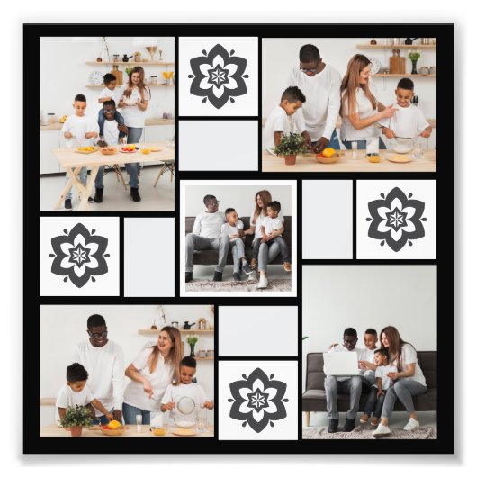 デザイン独自のフローラ5フォトコラージュ フォトプリント (正面)