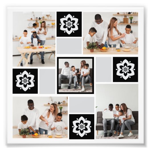 デザイン独自のフローラ5フォトコラージュ フォトプリント            (正面)