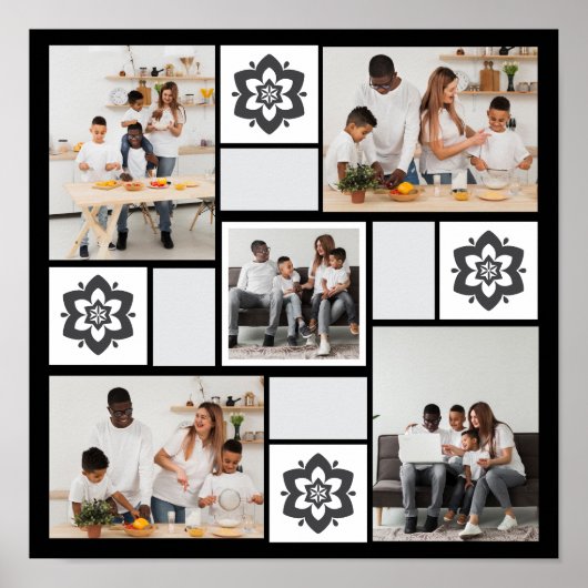 デザイン独自のフローラ5フォトコラージュ ポスター (正面)