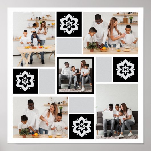 デザイン独自のフローラ5フォトコラージュ ポスター (正面)