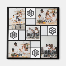 デザイン独自のフローラ5フォトコラージュ マグネット