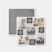 デザイン独自のフローラ5フォトコラージュ マグネット (正面/裏面)