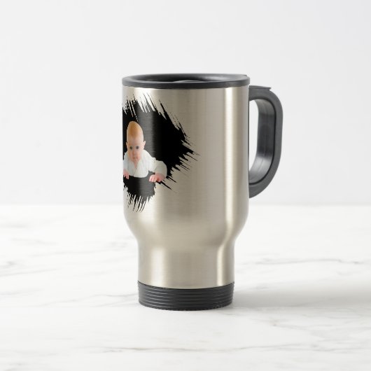 デザイン独自のベビー写真マグカップ トラベルマグ (正面右)