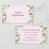 デザイン独自のホワイトローズビジネスカードテンプレート 名刺 (正面/裏面)