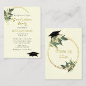 デザイン独自のモダン金ゴールド卒業招待状 ノートカード (正面/裏面)