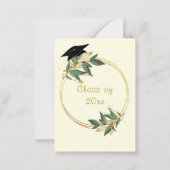 デザイン独自のモダン金ゴールド卒業招待状 ノートカード (裏面)