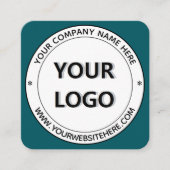 デザイン独自のラウンドスタンプ名刺テンプレート スクエア名刺 (正面)