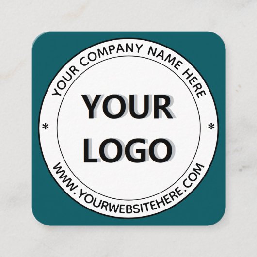 デザイン独自のラウンドスタンプ名刺テンプレート スクエア名刺 (正面)