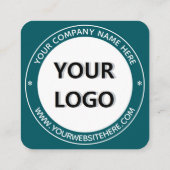 デザイン独自のラウンドスタンプ名刺テンプレート スクエア名刺 (裏面)