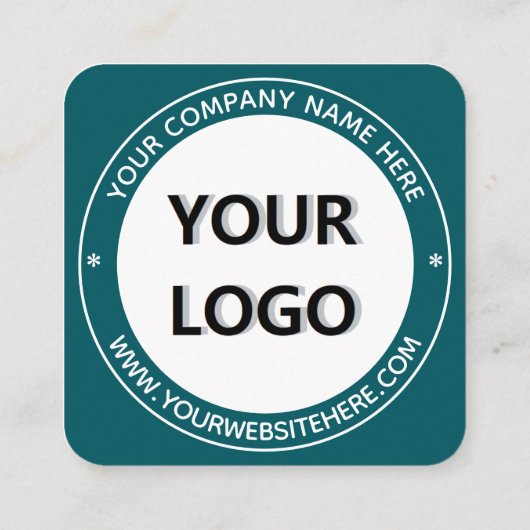 デザイン独自のラウンドスタンプ名刺テンプレート スクエア名刺 (裏面)