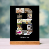 デザイン独自のレターBフォトコラージュ アクリルサイン (ニュートラル)