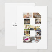 デザイン独自のレターBフォトコラージュ サンキューカード (正面/裏面)