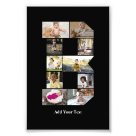 デザイン独自のレターBフォトコラージュ フォトプリント           