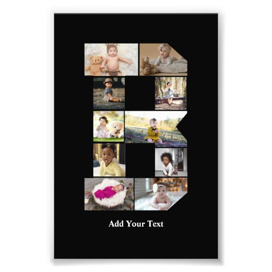 デザイン独自のレターBフォトコラージュ フォトプリント            (正面)