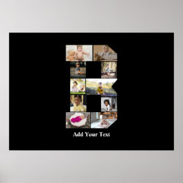 デザイン独自のレターBフォトコラージュ ポスター