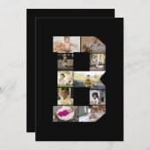 デザイン独自のレターBフォトコラージュ 案内状 (正面/裏面)