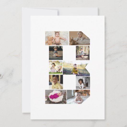 デザイン独自のレターBフォトコラージュ 案内状 (正面)