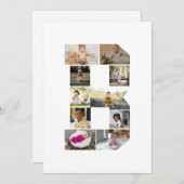 デザイン独自のレターBフォトコラージュ 案内状 (正面/裏面)