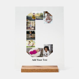 デザイン独自のレターCフォトコラージュ アクリルサイン