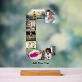 デザイン独自のレターCフォトコラージュ アクリルサイン (ニュートラル)