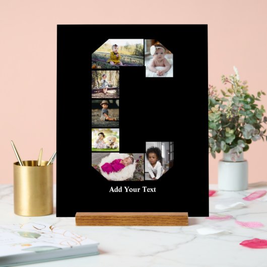 デザイン独自のレターCフォトコラージュ アクリルサイン (ウェディング)