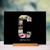 デザイン独自のレターCフォトコラージュ アクリルサイン (ニュートラル)