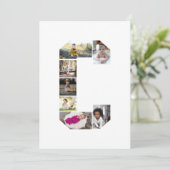 デザイン独自のレターCフォトコラージュ サンキューカード (スタンド正面)