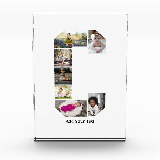 デザイン独自のレターCフォトコラージュ フォトブロック (正面)