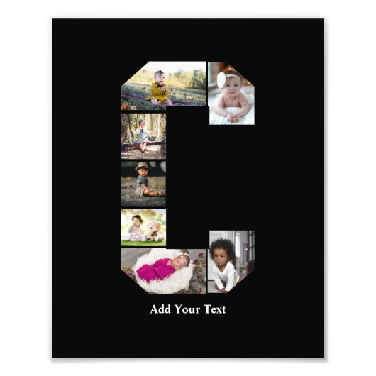 デザイン独自のレターCフォトコラージュ フォトプリント            (正面)